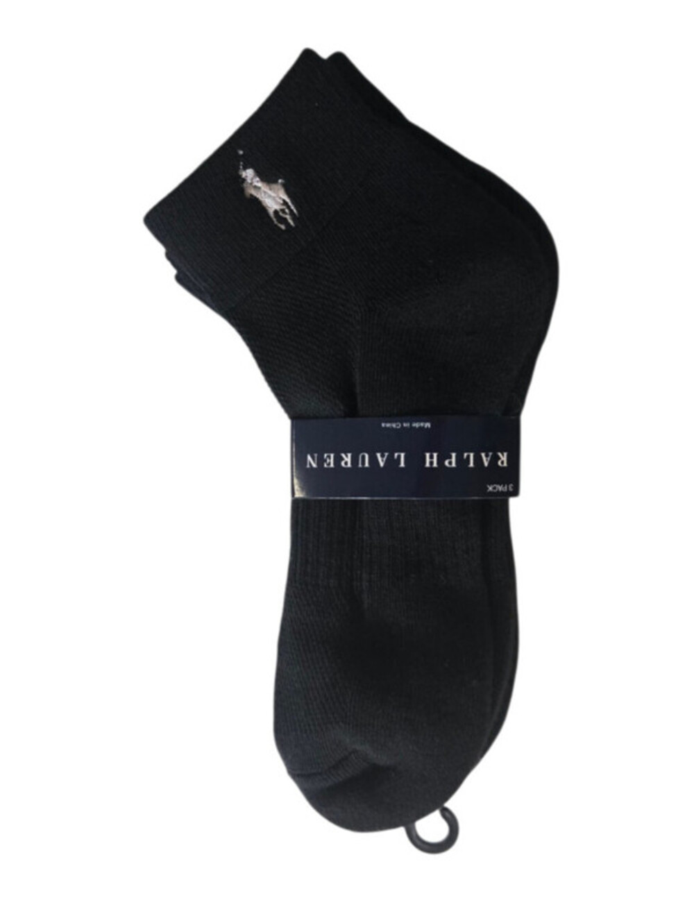 Polo Ralph Lauren  Womens Low Cut Quarter Crew Socks Black w/ Logo 3 pack NWT